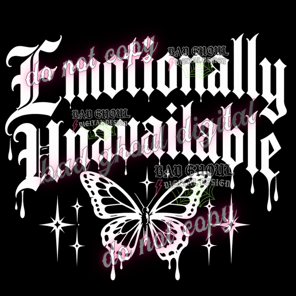 Emotionally Unavailable I  PNG DOWNLOAD BLACK FAB ONLY
