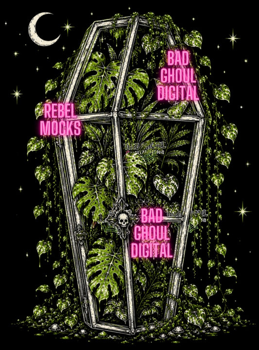 Coffin Plants| Black Fabric|PNG DOWNLOAD