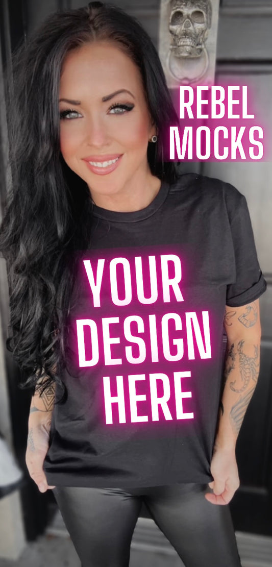 Edgy Black Tee Model Alt Vibes Mock Up