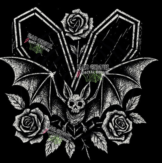 Crossed Coffins PNG DOWNLOAD Black Fabric Only