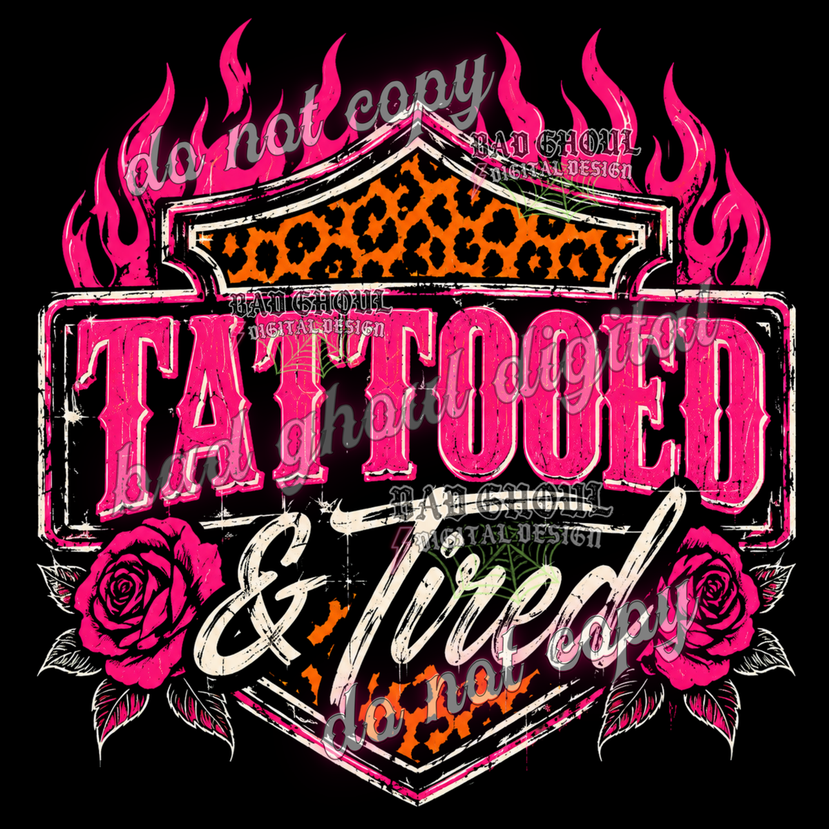 Tattooed & Tired | PNG DOWNLOAD BLACK FAB ONLY