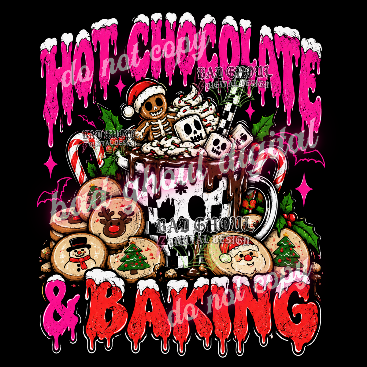 Hot Chocolate & Baking | PNG DOWNLOAD BLACK FAB ONLY