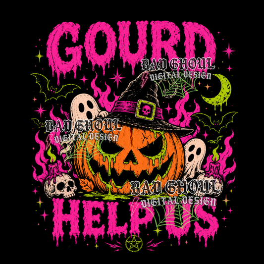 Gourd help us | PNG DOWNLOAD | Black Fabric Only