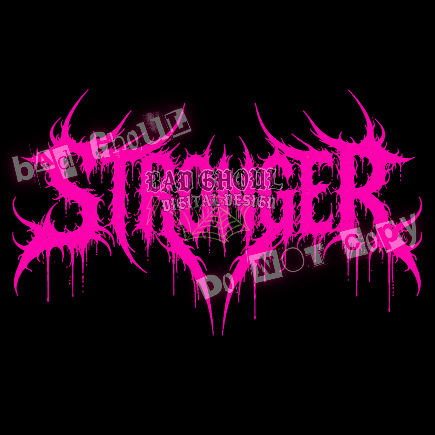 Stronger | PINK | PNG DOWNLOAD | Black Fabric Only