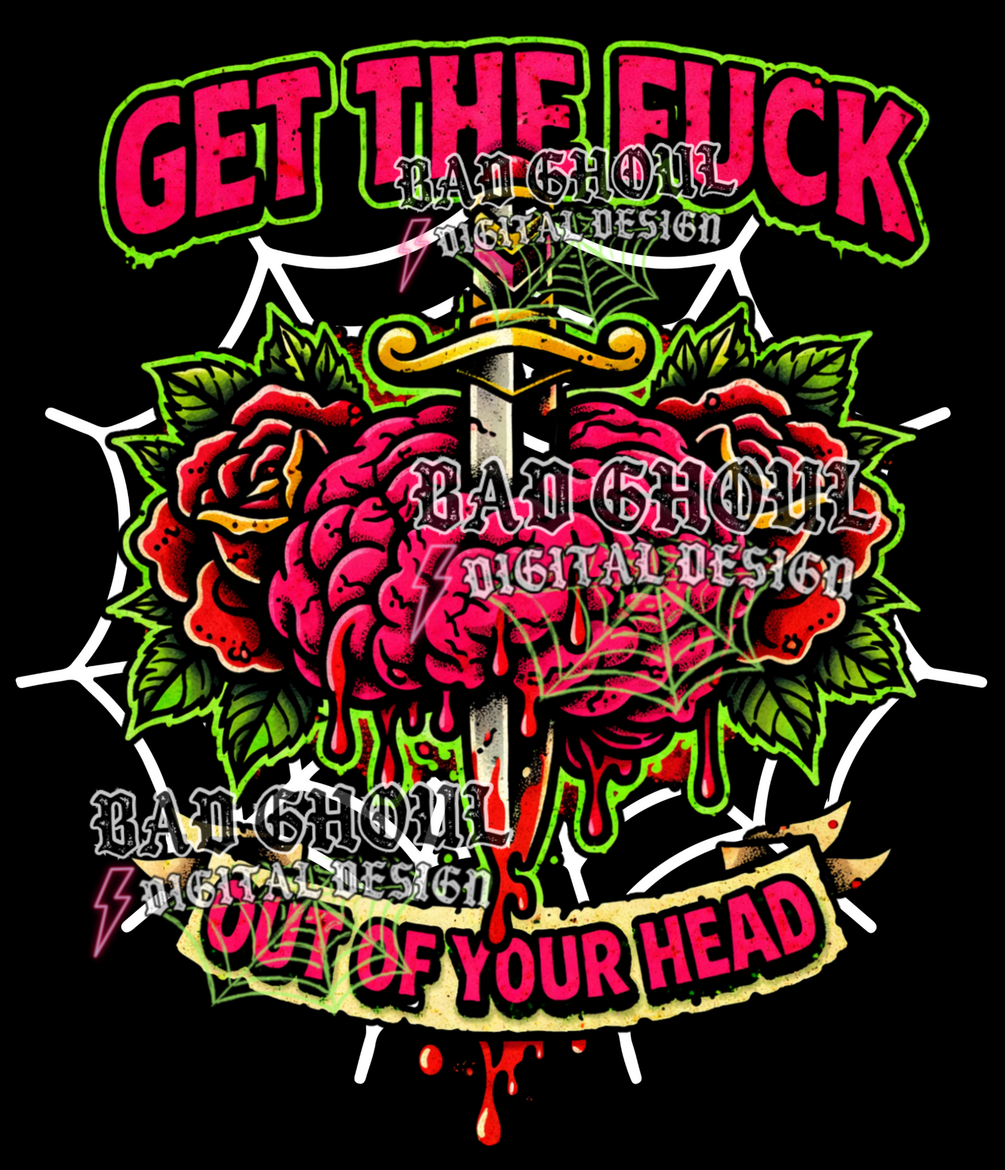 Get the fuck out of your head - color version | PNG DOWNLOAD