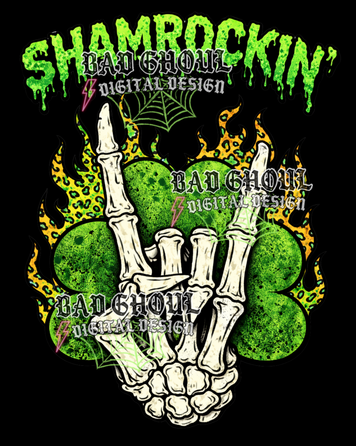 Shamrockin' - Skellie Rock Hand |  PNG DOWNLOAD