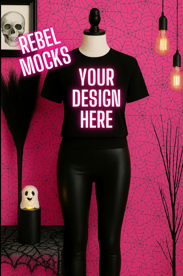 Black Tee Goth Edgy Alternative Mock  Up