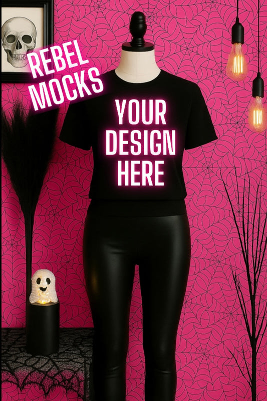 Black Tee Goth Edgy Alternative Mock  Up