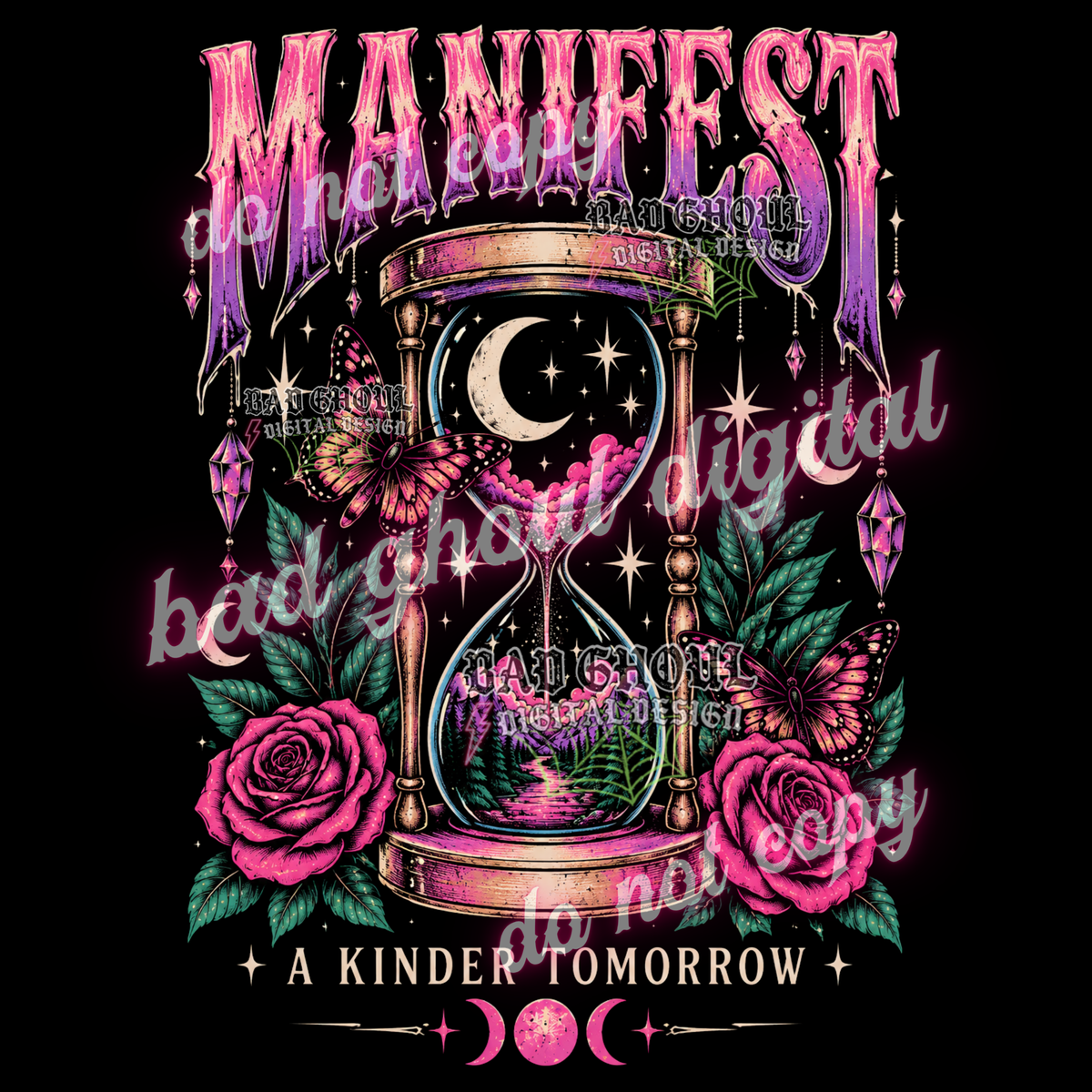 Manifest a kinder tomorrow | PNG DOWNLOAD BLACK FAB ONLY