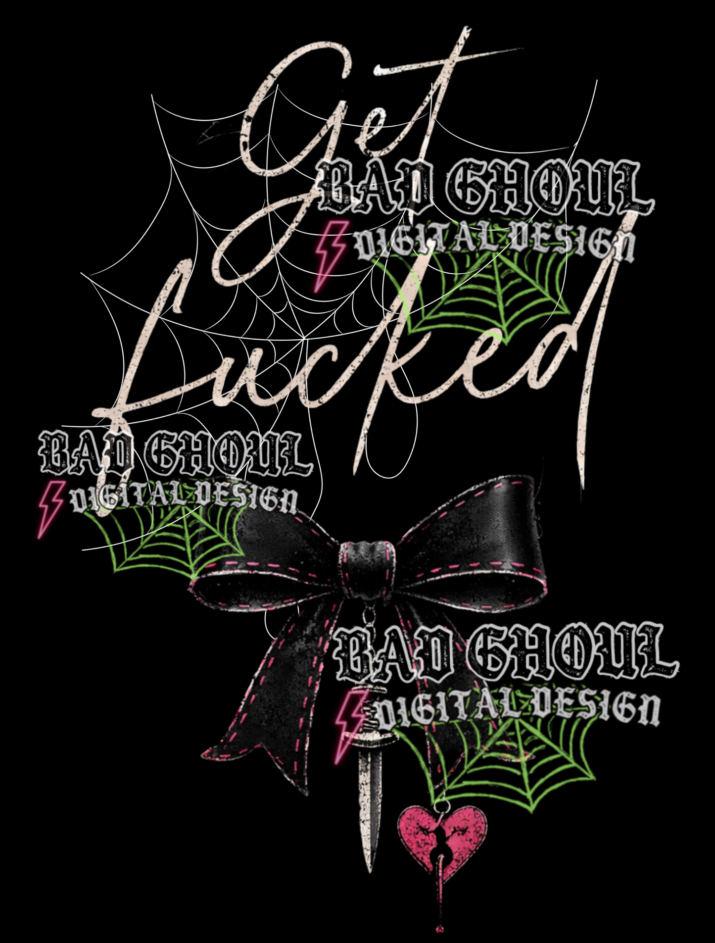 GET FUCKED - Black Bow | PNG DOWNLOAD BLACK FAB ONLY