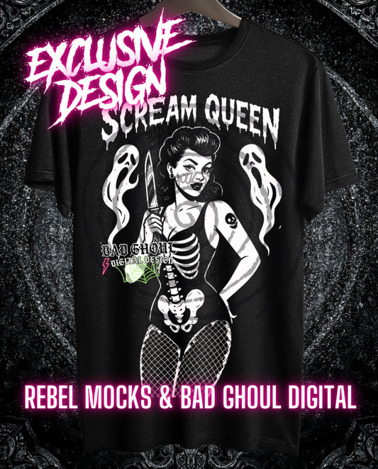 Exclusive Scream Queen PNG DOWNLOAD Black Fabric ONLY