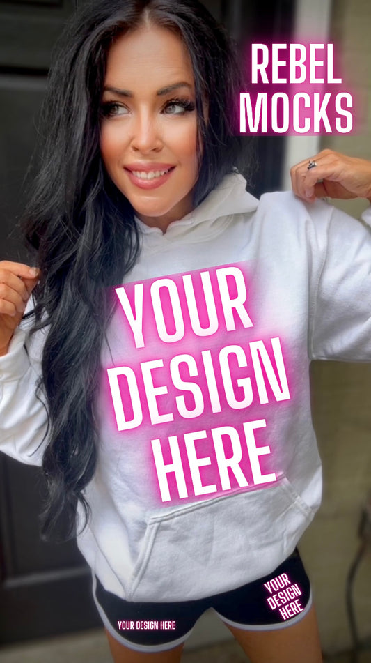 White Hoodie Sweatshirt Model Mock Up