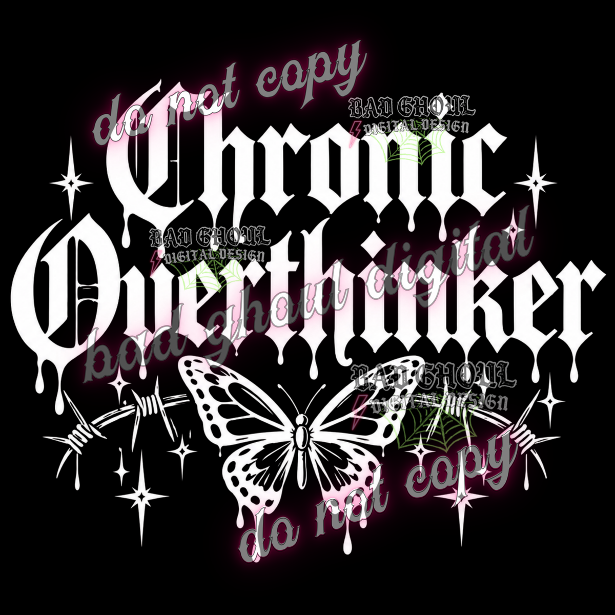 Chronic Overthinker I  PNG DOWNLOAD BLACK FAB ONLY