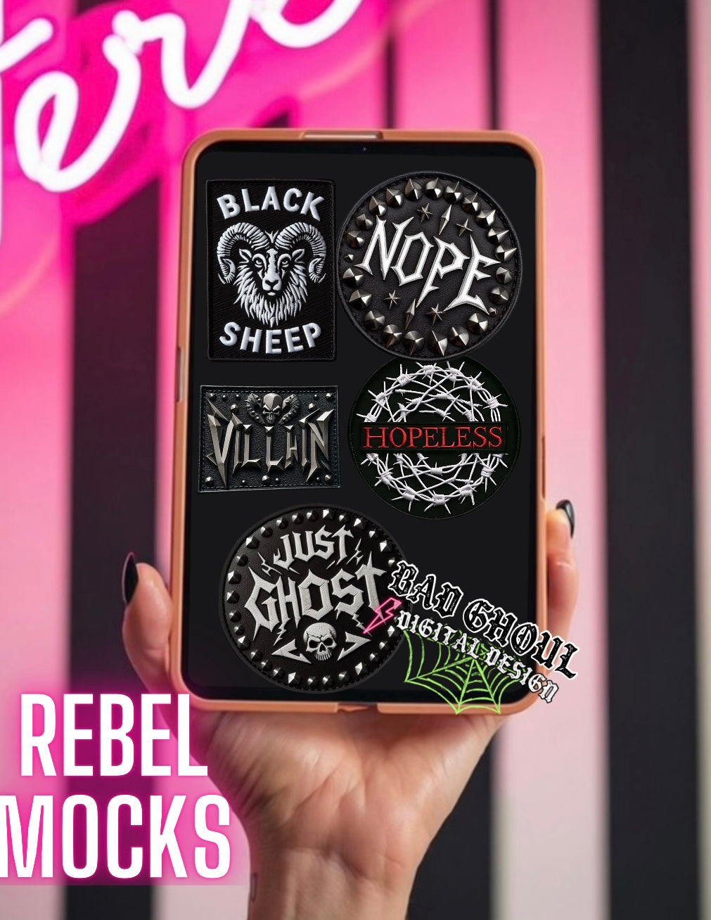 Faux embroidered patch bundle PNG Download