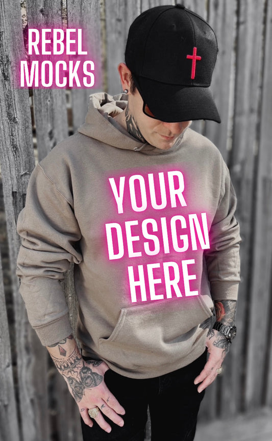 Mens Alt Style jerzee safari Hoodie Model Mock Up