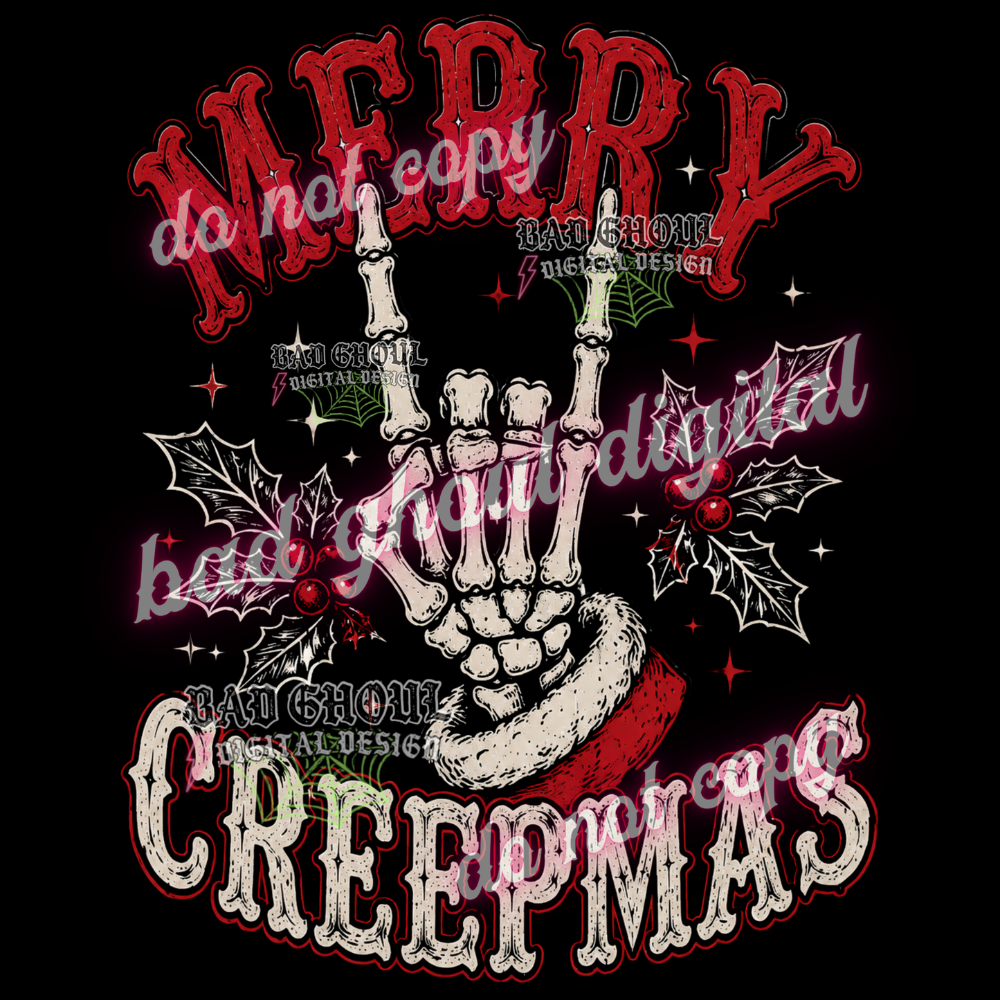 Merry Creepmas | PNG DOWNLOAD BLACK FAB ONLY
