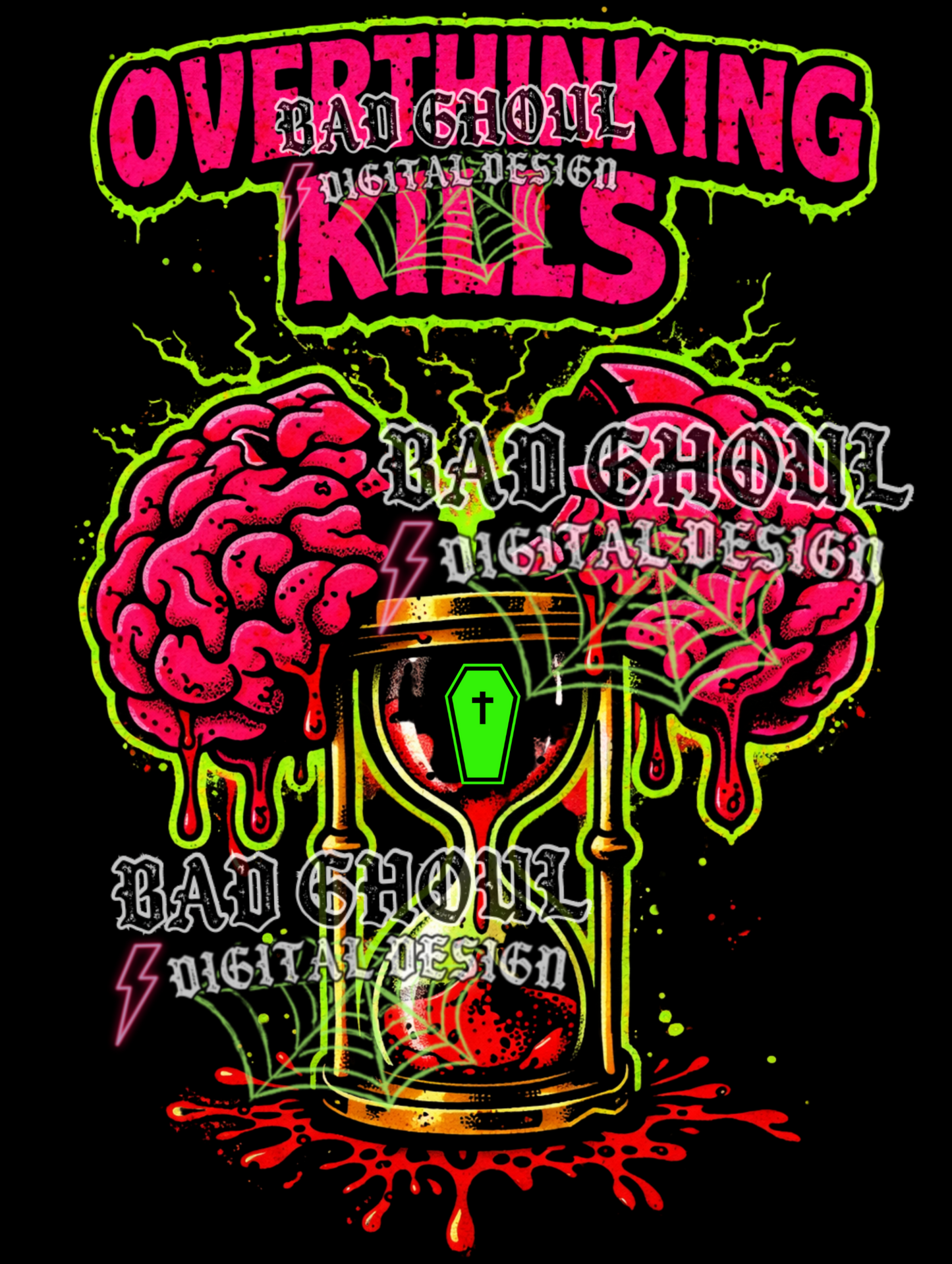 Overthinking kills | PNG DOWNLOAD BLACK FAB ONLY