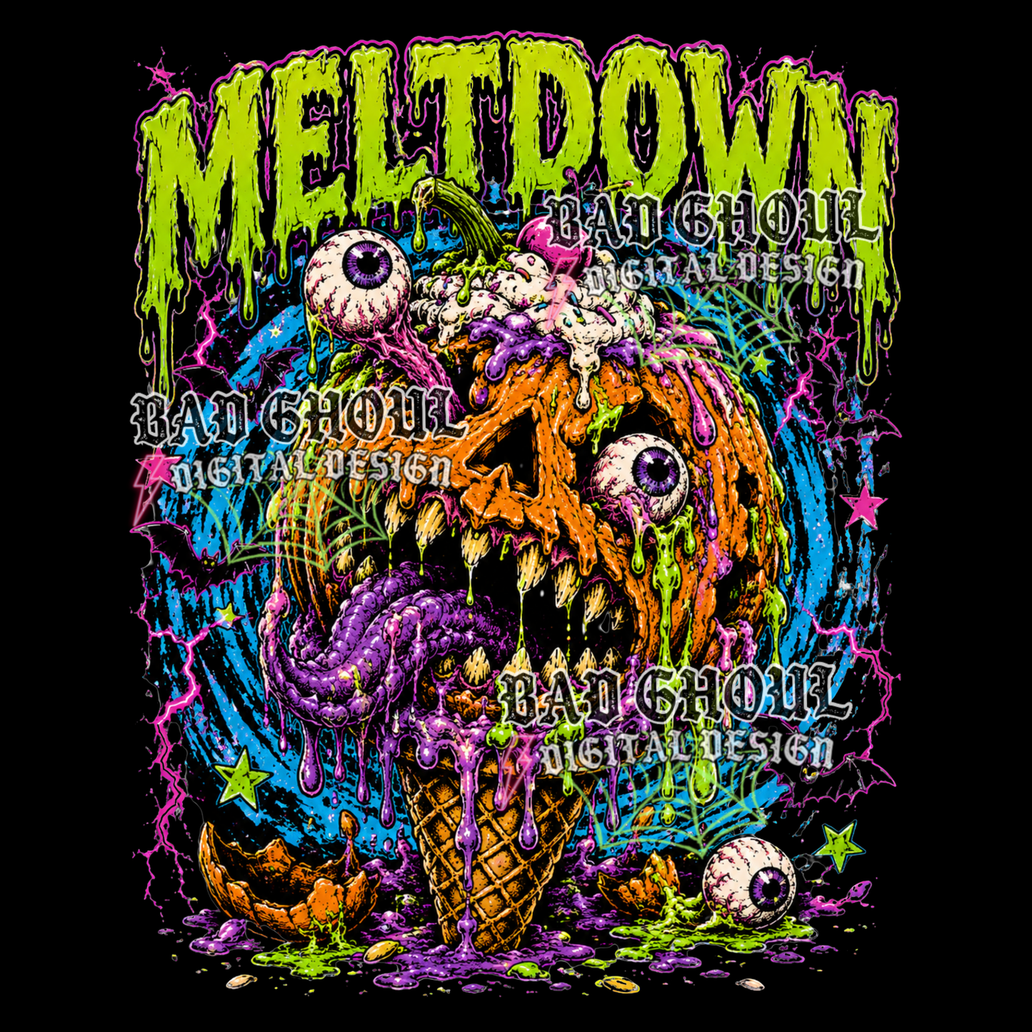 Meltdown | PNG DOWNLOAD | Black Fabric Only
