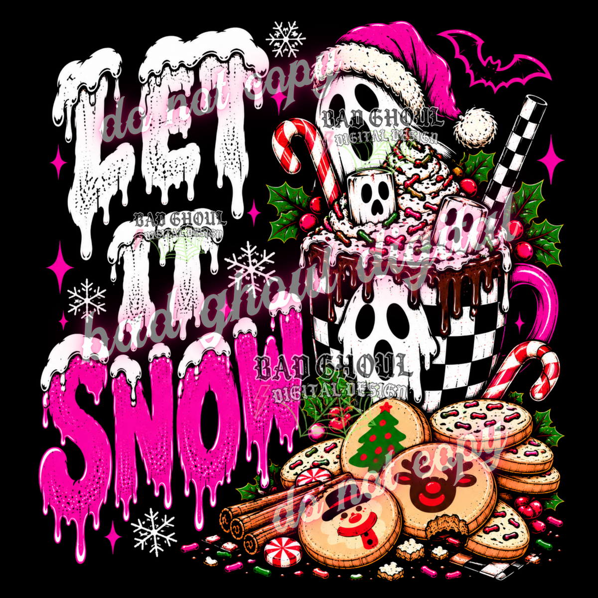 Let it Snow | PNG DOWNLOAD BLACK FAB ONLY