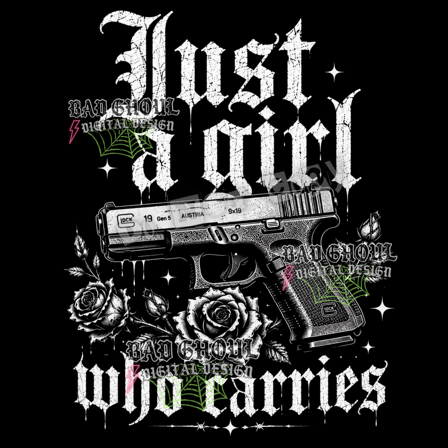 Just a girl who carries | PNG DOWNLOAD | Black Fabric Only