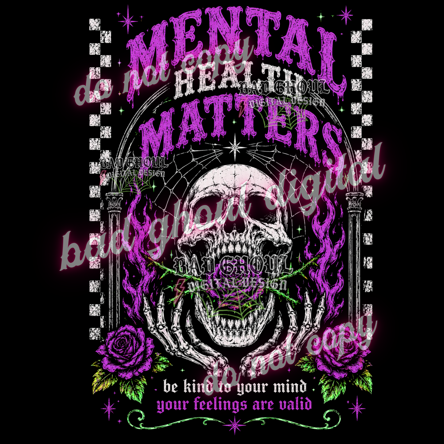 Mental Health Matters - purple tones | PNG DOWNLOAD BLACK FAB ONLY
