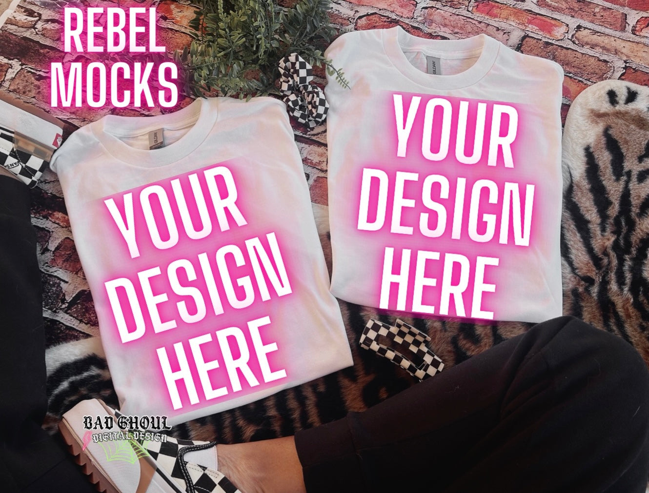 Bundle White Tee Flat Lay Mock Ups- 4 Mocks