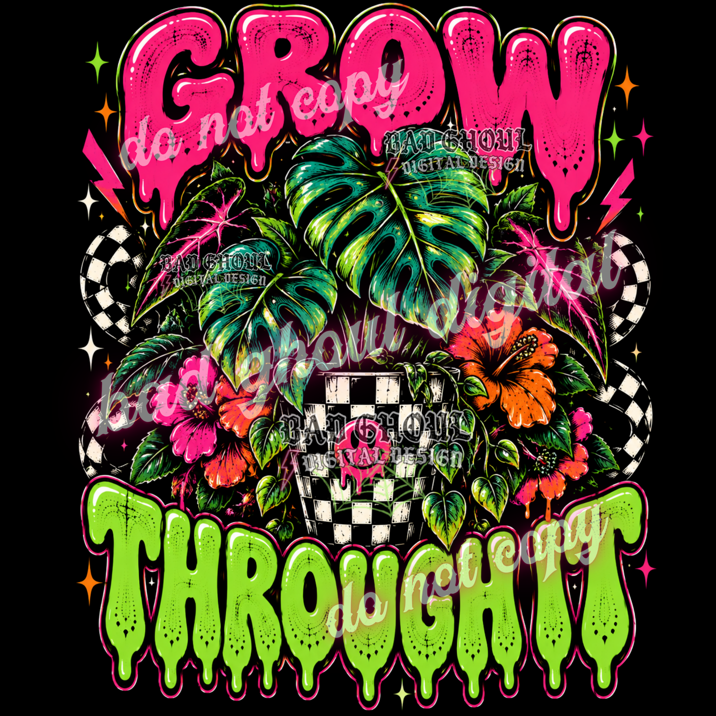 Grow through it | PNG DOWNLOAD BLACK FAB ONLY