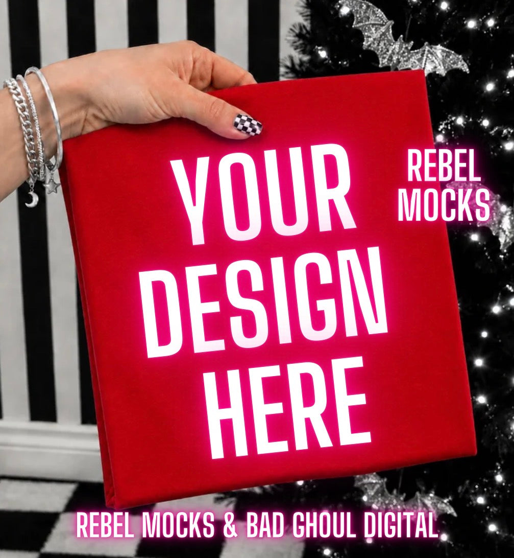 Red Tee|Edgy Holiday Alternative Mock Up