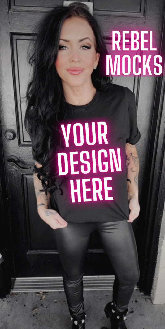 Edgy Black Tee Model Alt Vibes Mock Up