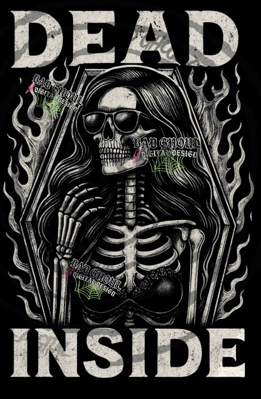 Dead Inside PNG DOWNLOAD black fabric only