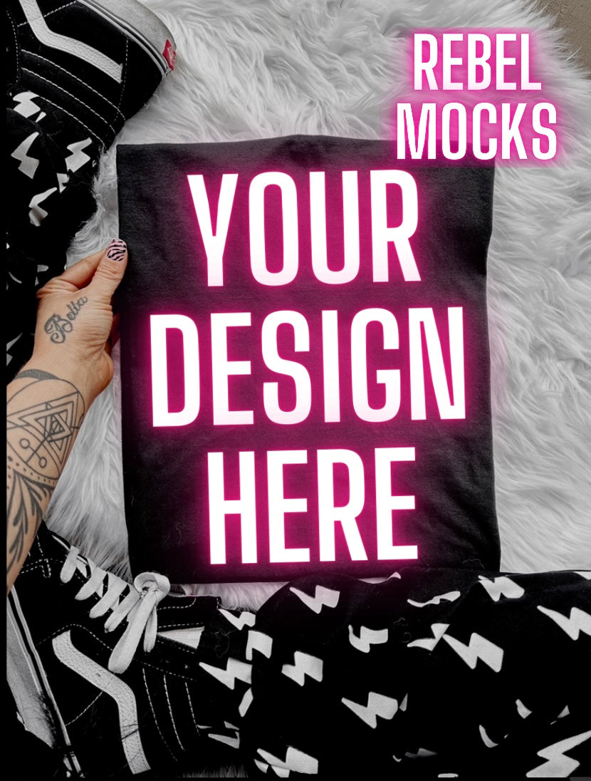 RAD Vibes Black Flat Lay Mock Up