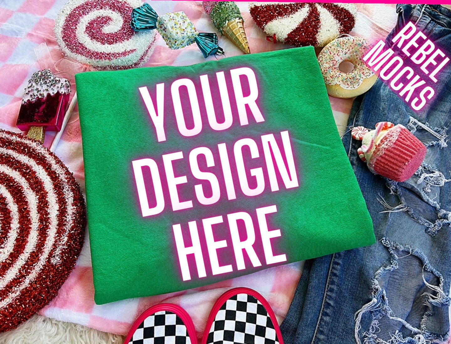 Kelly Green Flat Lay Mock Up TRENDING