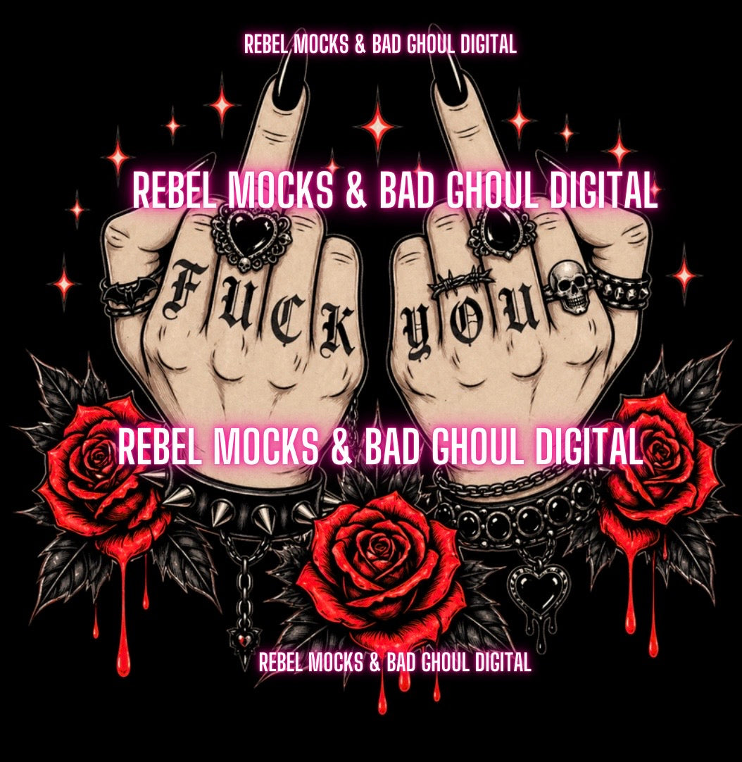 FUCK YOU| Black Fabric |PNG DOWNLOAD