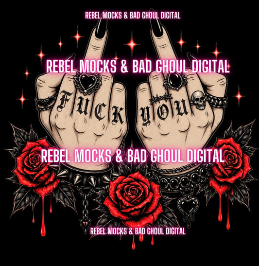 FUCK YOU| Black Fabric |PNG DOWNLOAD