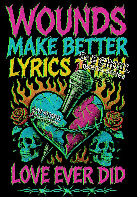 Wounds Make Better Lyrics PNG Download BLACK fabric only