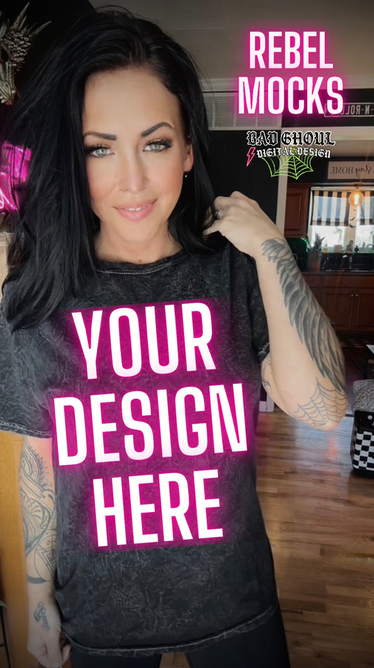 Alt Vibez Mineral Wash Tee Trendy Model Mock Up