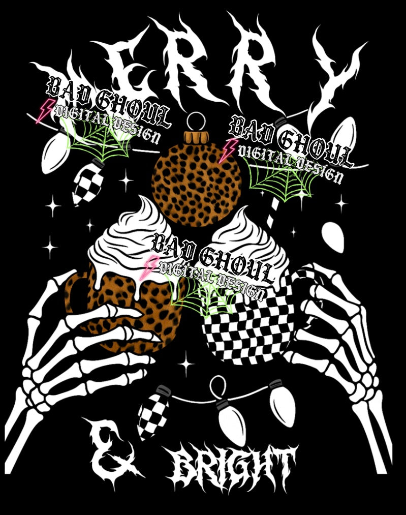 Merry & Bright PNG DOWNLOAD Black Fab Only