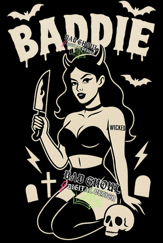 Baddie PNG Download - black fabric only