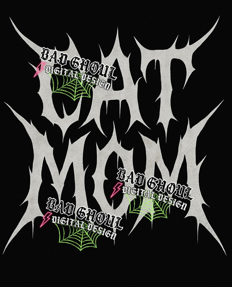 Cat Mom PNG DOWNLOAD Black Fab Only