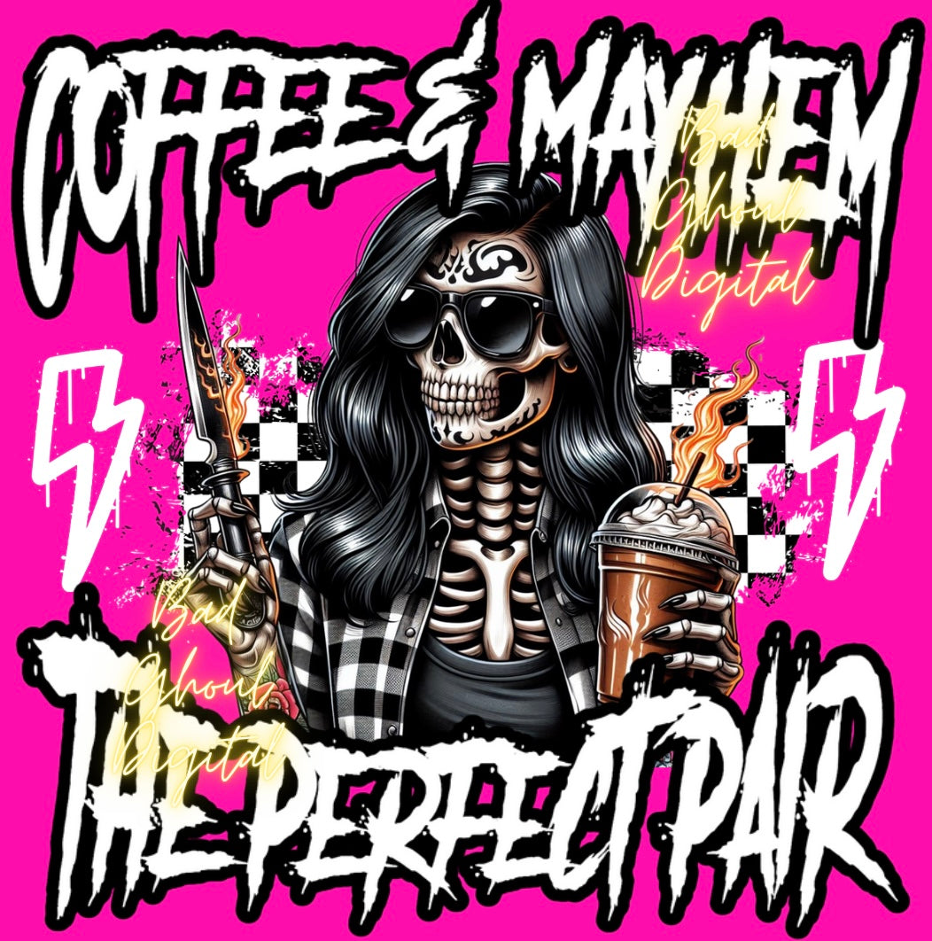 The Perfect Pair Coffee and Mayhem Download PNG