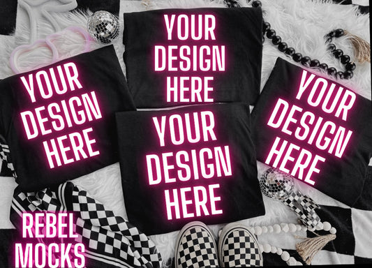 Collage Black Alt Emo Grunge Goth Spooky Flat Lay Trending Mock Up