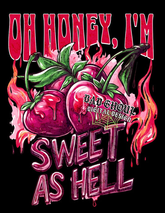 Sweet As Hell PNG Download black fabric only