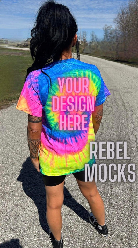 Tie Dye  Back Edgy Trendy IRL Mock up