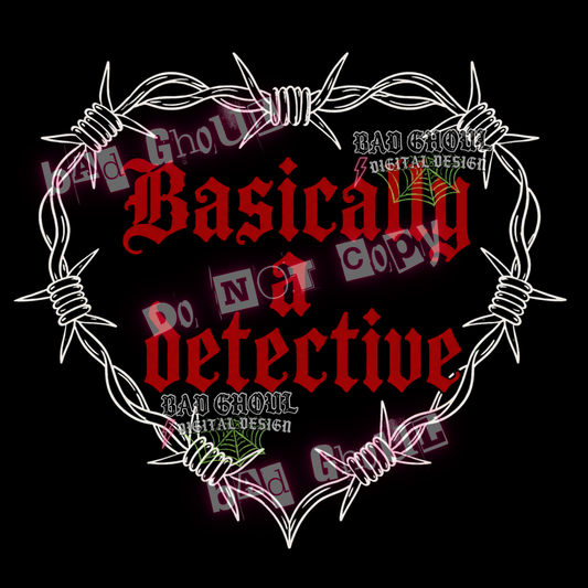 Basically a detective | PNG DOWNLOAD | Black Fabric Only