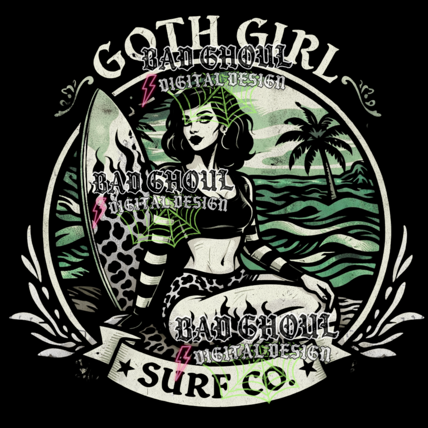 Goth Girl Surf Co. |  PNG DOWNLOAD BLACK FAB ONLY