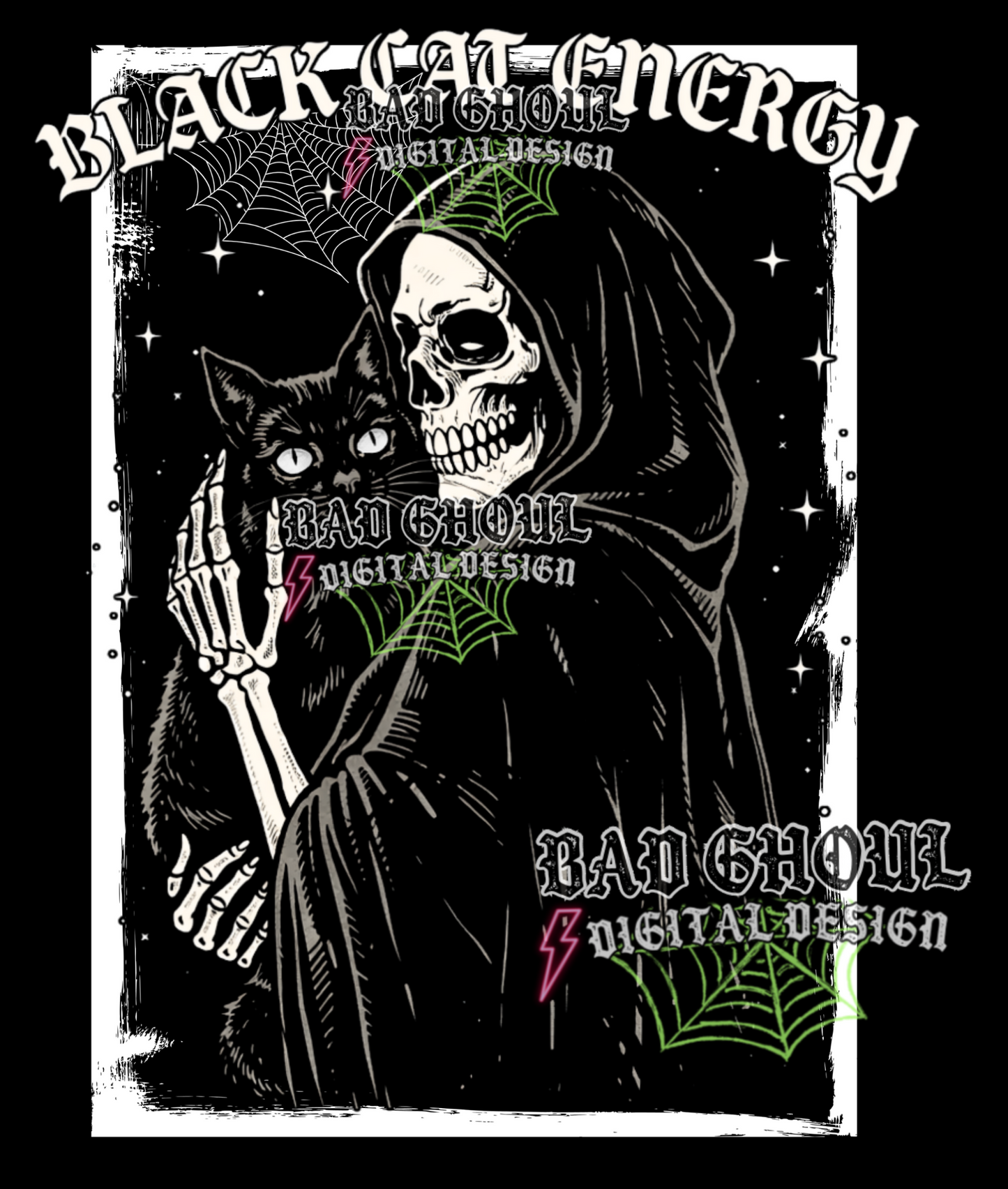 Black Cat Energy | PNG DOWNLOAD BLACK FAB ONLY