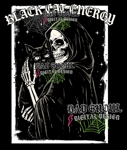 Black Cat Energy | PNG DOWNLOAD BLACK FAB ONLY