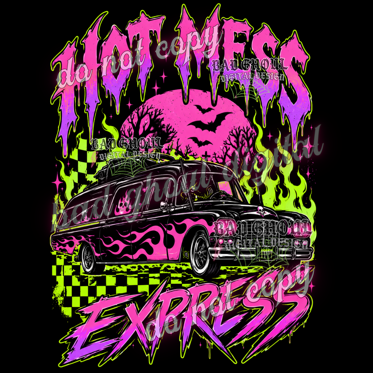Hot Mess Express | PNG DOWNLOAD BLACK FAB ONLY