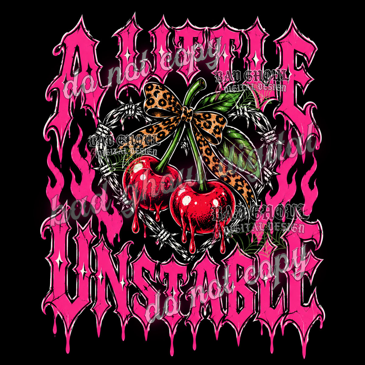 A little unstable | Cherries | PNG DOWNLOAD BLACK FAB ONLY