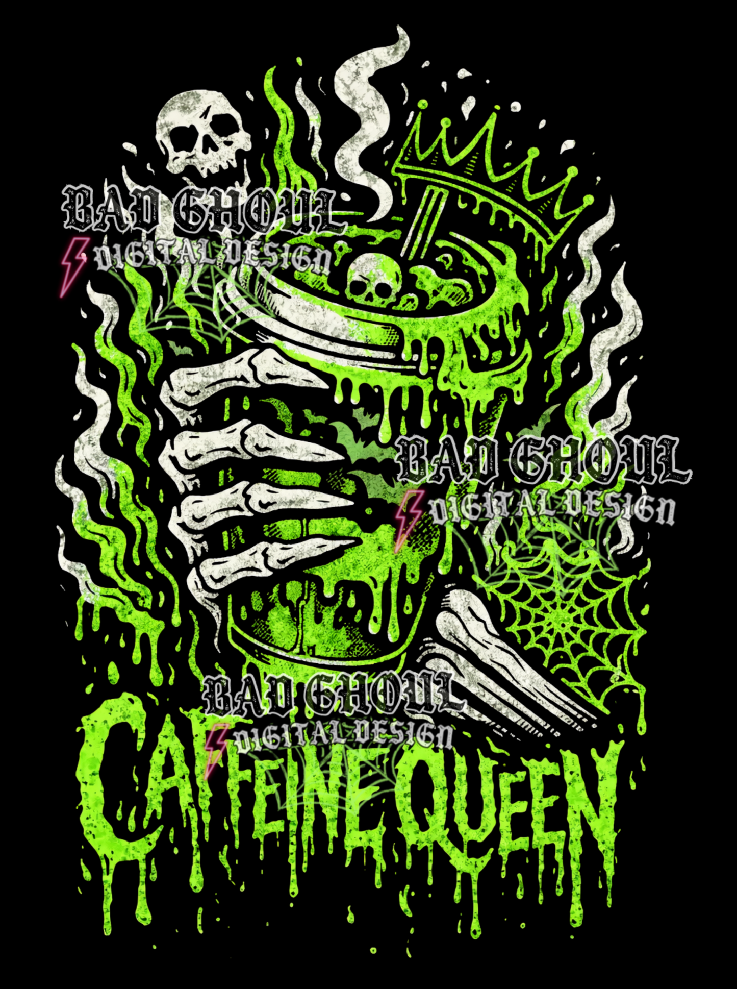 Caffeine Queen | PNG DOWNLOAD BLACK FAB ONLY